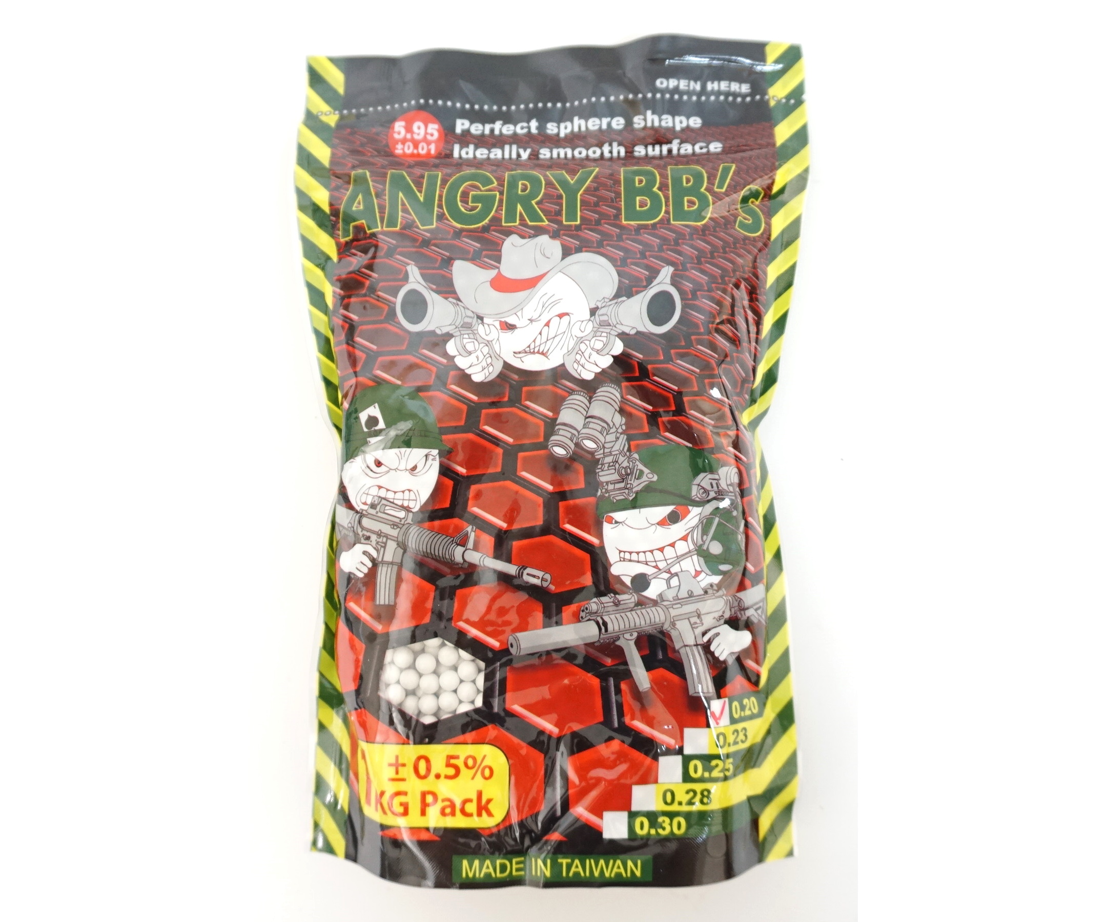 Шарики Angry BBs® 0,20 (белые, 1 кг пакет) Taiwan TJ-020