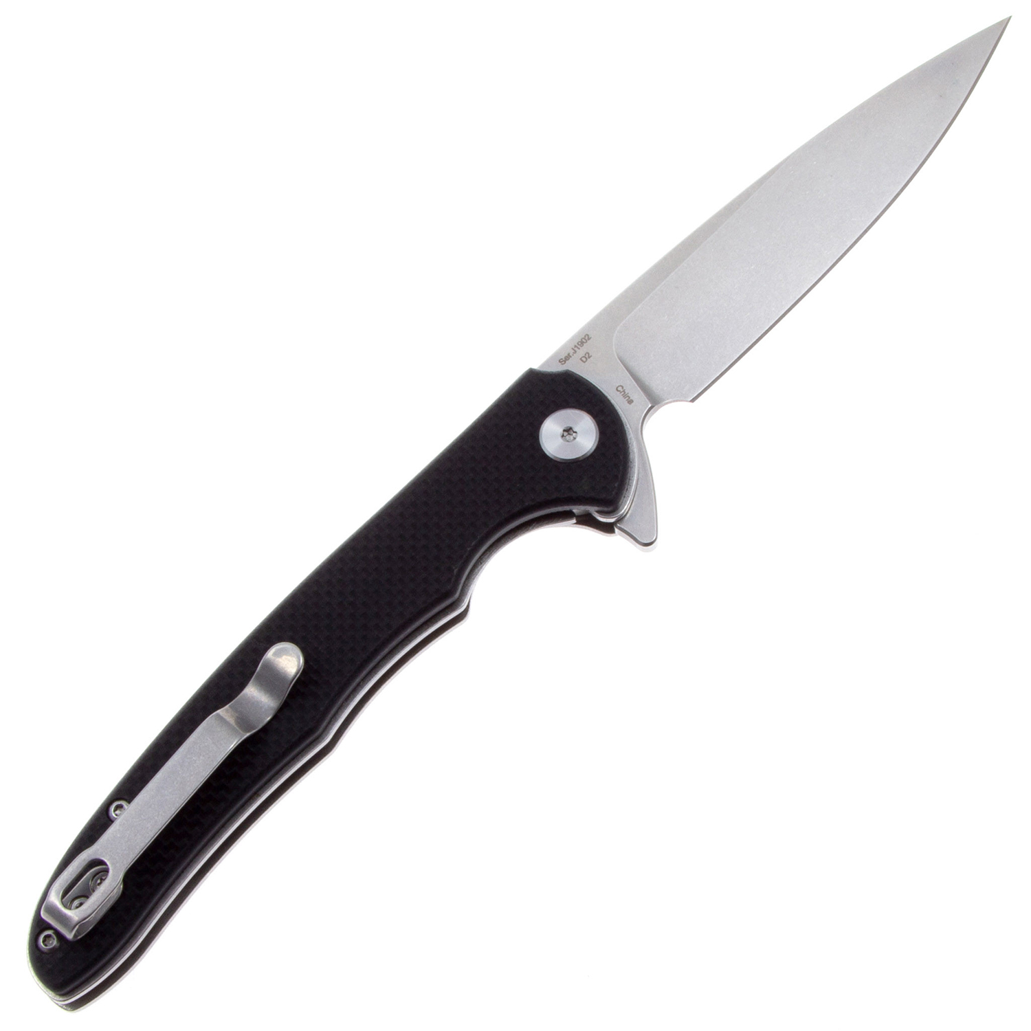 Нож CJRB Briar J1902-BKF, рукоять черная G10, D2