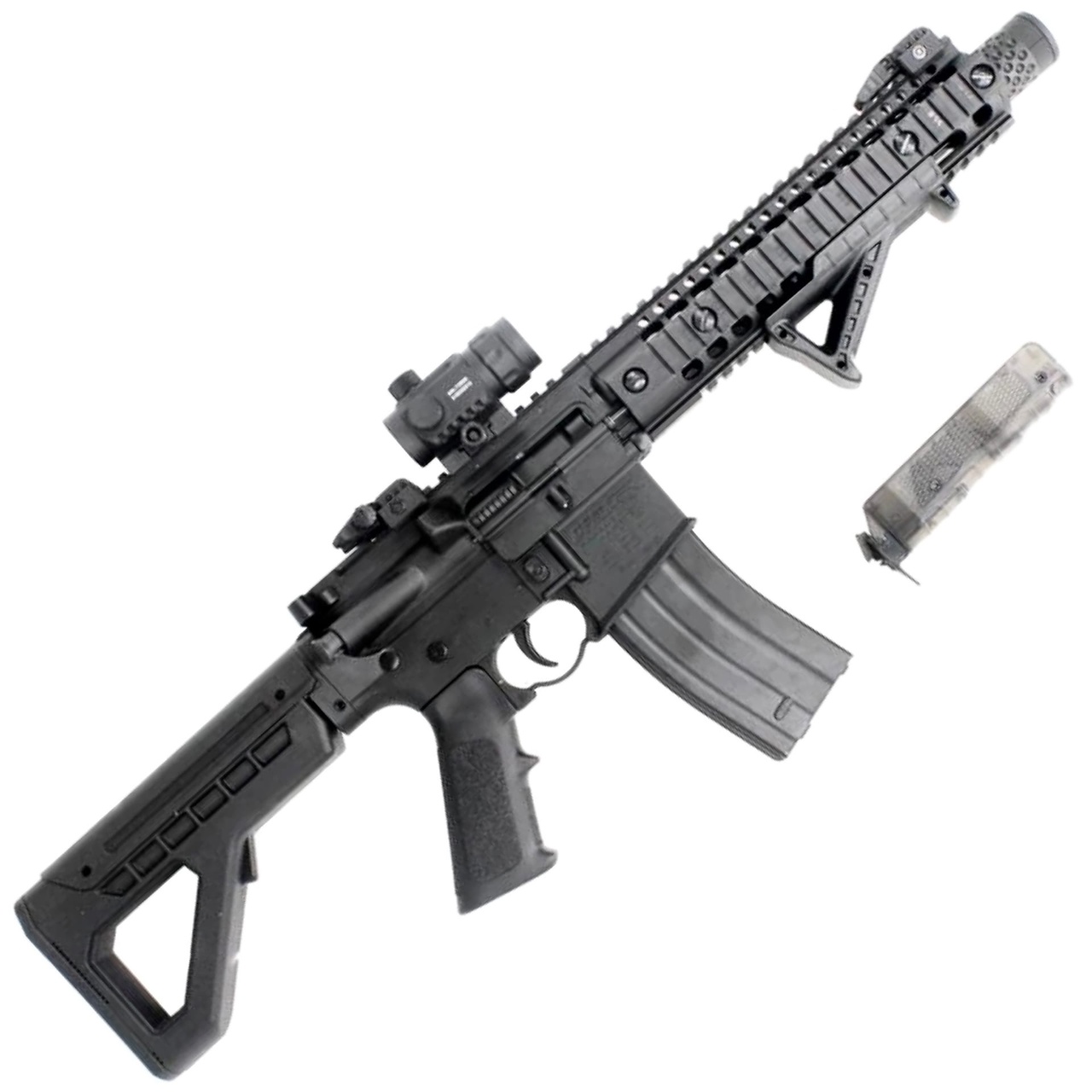 Пневматическая винтовка Crosman DPMS SBR Full Auto (M16), коллиматор, калибр 4,5 мм