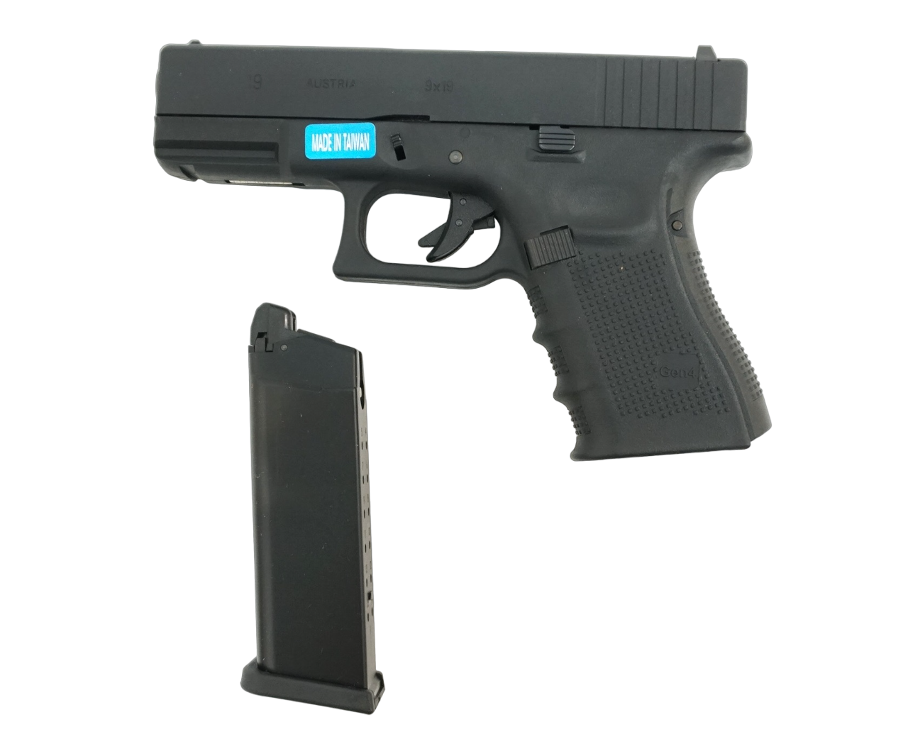 Пистолет страйкбольный WE Glock 19 Gen4, WE-G003B-BK / GP619B