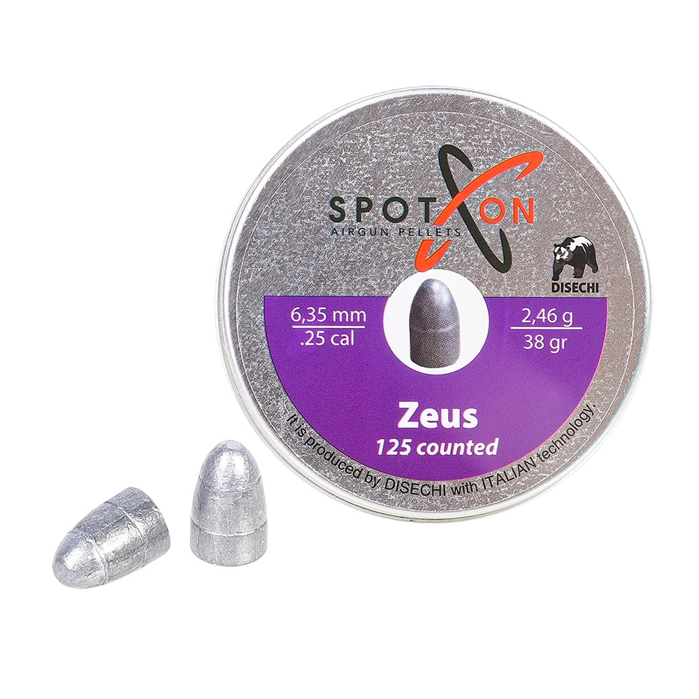Пули пневматические SPOTON Zeus калибр 6,35 мм, 2,46 гр. (125 штук)