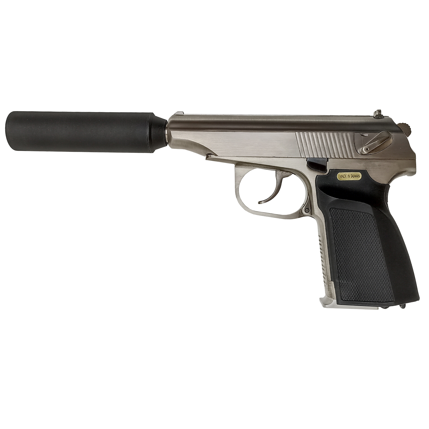 Модель пистолета (WE) MAKAROV 654K, металл, хром, GBB, WE-MA001-SV LA-007-SV