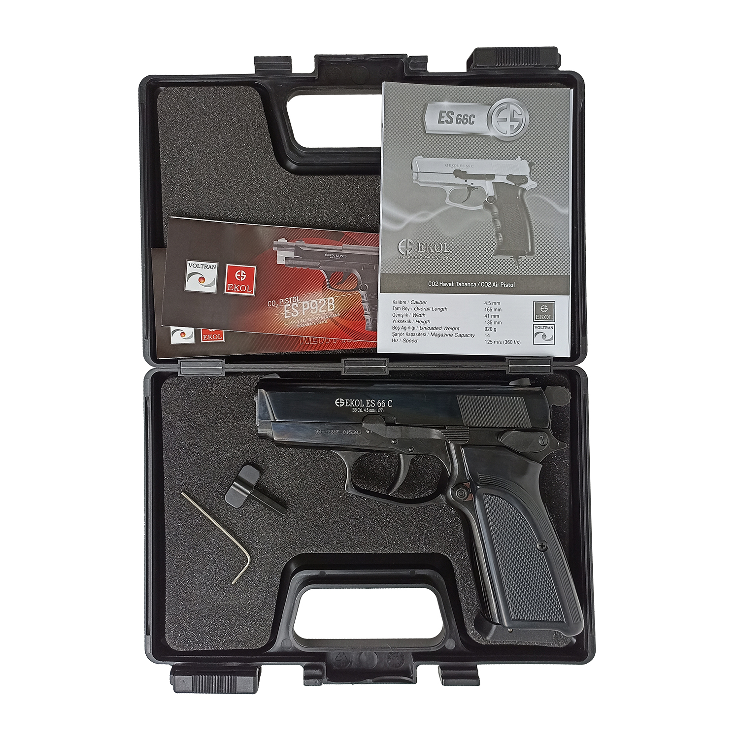 Пистолет пневматический EKOL ES 66 C Black (металл) кал. 4,5 мм. 3 Дж.