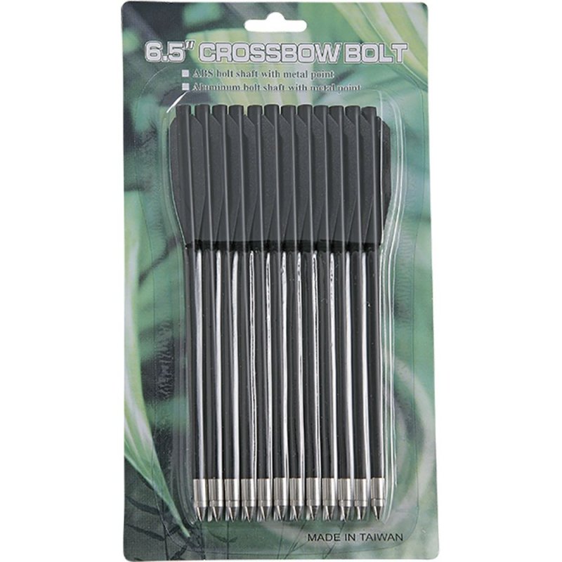 Стрела для арбалета-пистолета Man-Kung - пластик 6,5", 12 штук (black)
