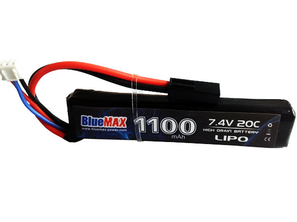 АКБ BlueMAX 1100mAh Lipo 7.4V 20C stick 10x21x102mm