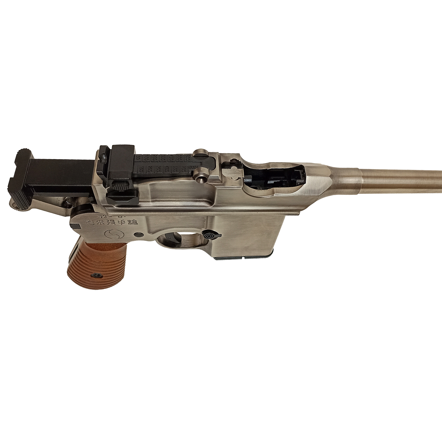 Пистолет страйкбольный (WE) Mauser 712, SILVER, металл, короткий магазин, WE-712-SV