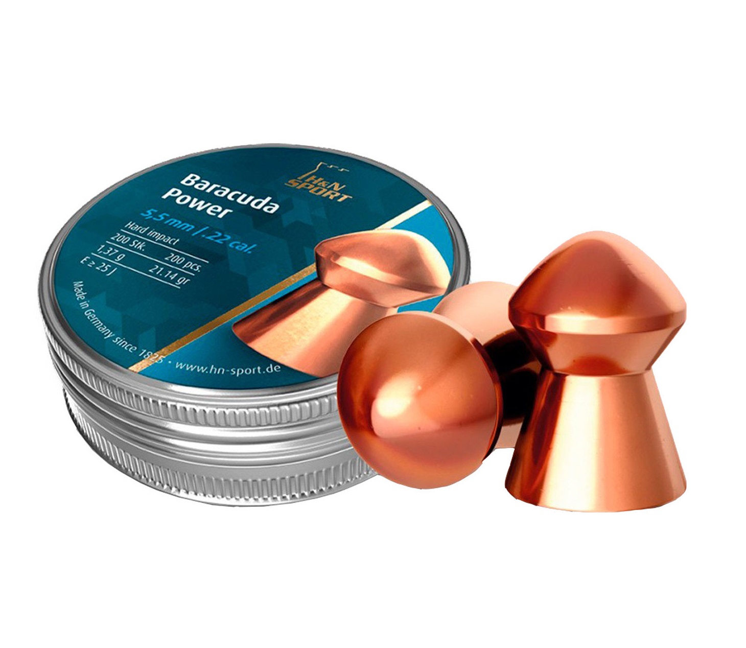 Пуля пневматическая "H&N Barracuda Power" калибр 5,5 мм, вес 1,37 г, 200 шт.