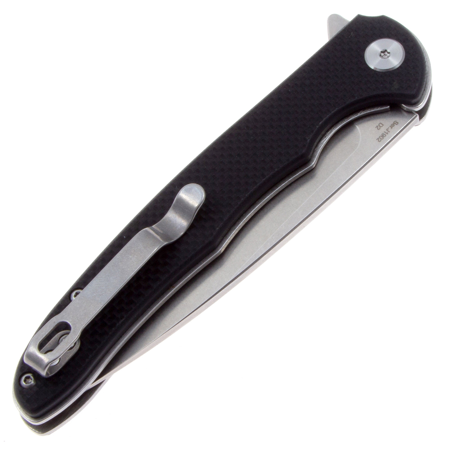 Нож CJRB Briar J1902-BKF, рукоять черная G10, D2