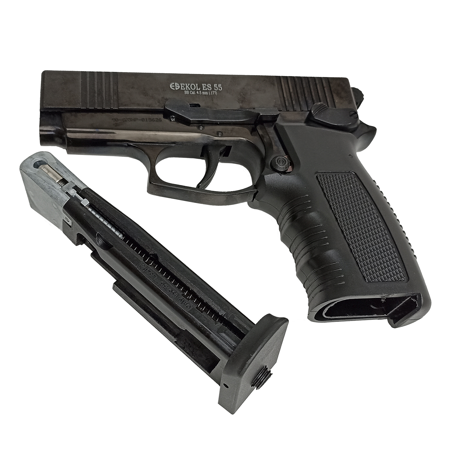 Пистолет пневматический EKOL ES 55 Black (металл) калибр 4,5 мм. 3 Дж.