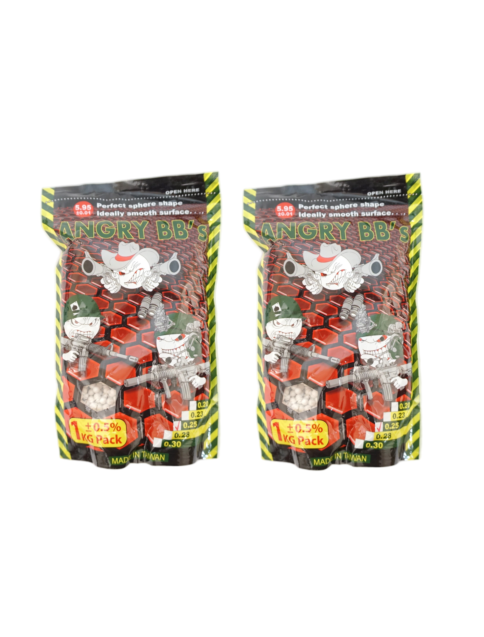 Набор: Шарики ANGRY BBs® 0,25 (белые, 1кг. пакет) 2 шт.