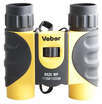 Бинокль Veber 8x25 WP черный-желтый