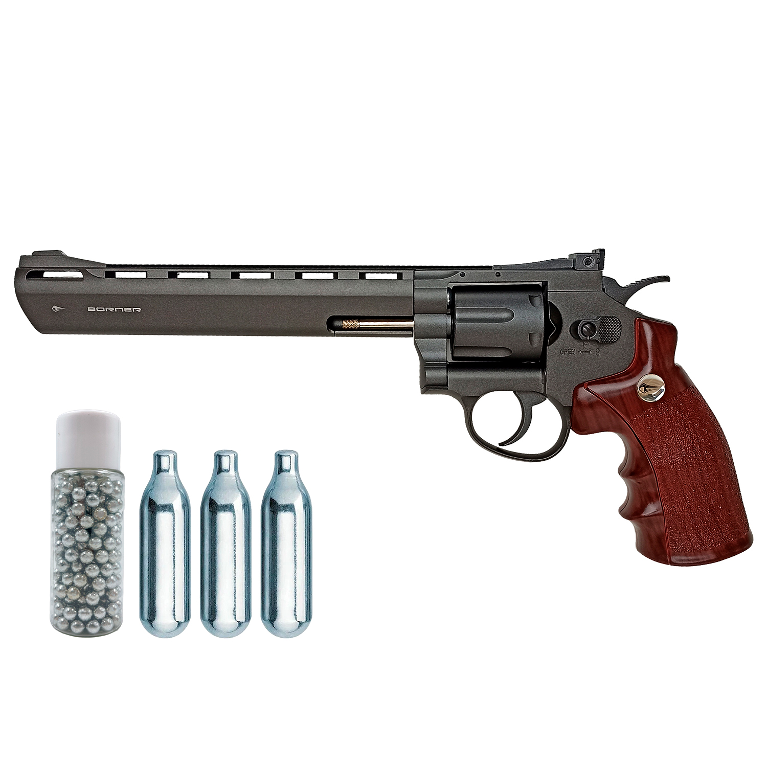 Револьвер пневматический BORNER Super Sport 703 (баллончики 3 шт + шарики 250 шт)