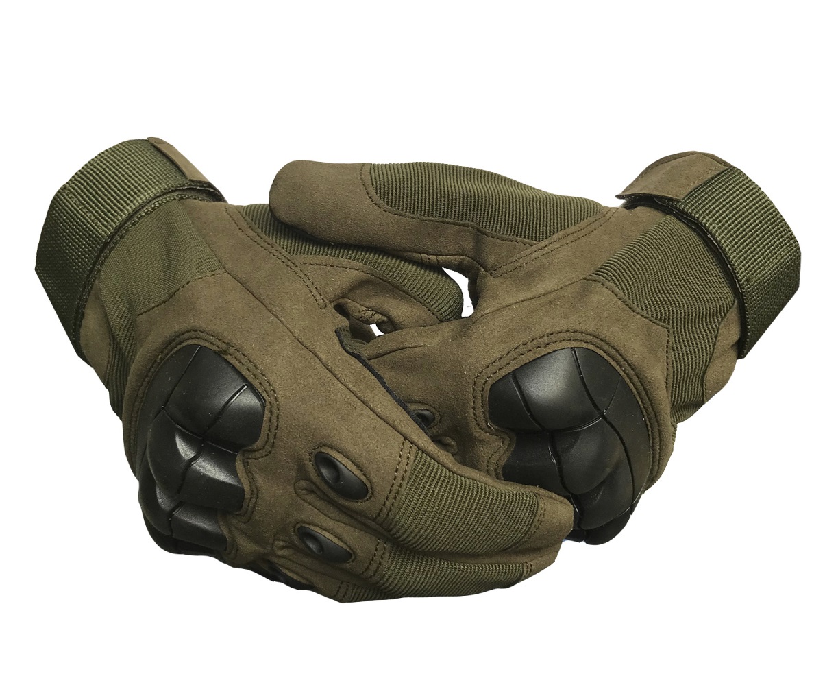 Перчатки Voenpro полнопалые с защитой костяшек, цвет олива, размер L