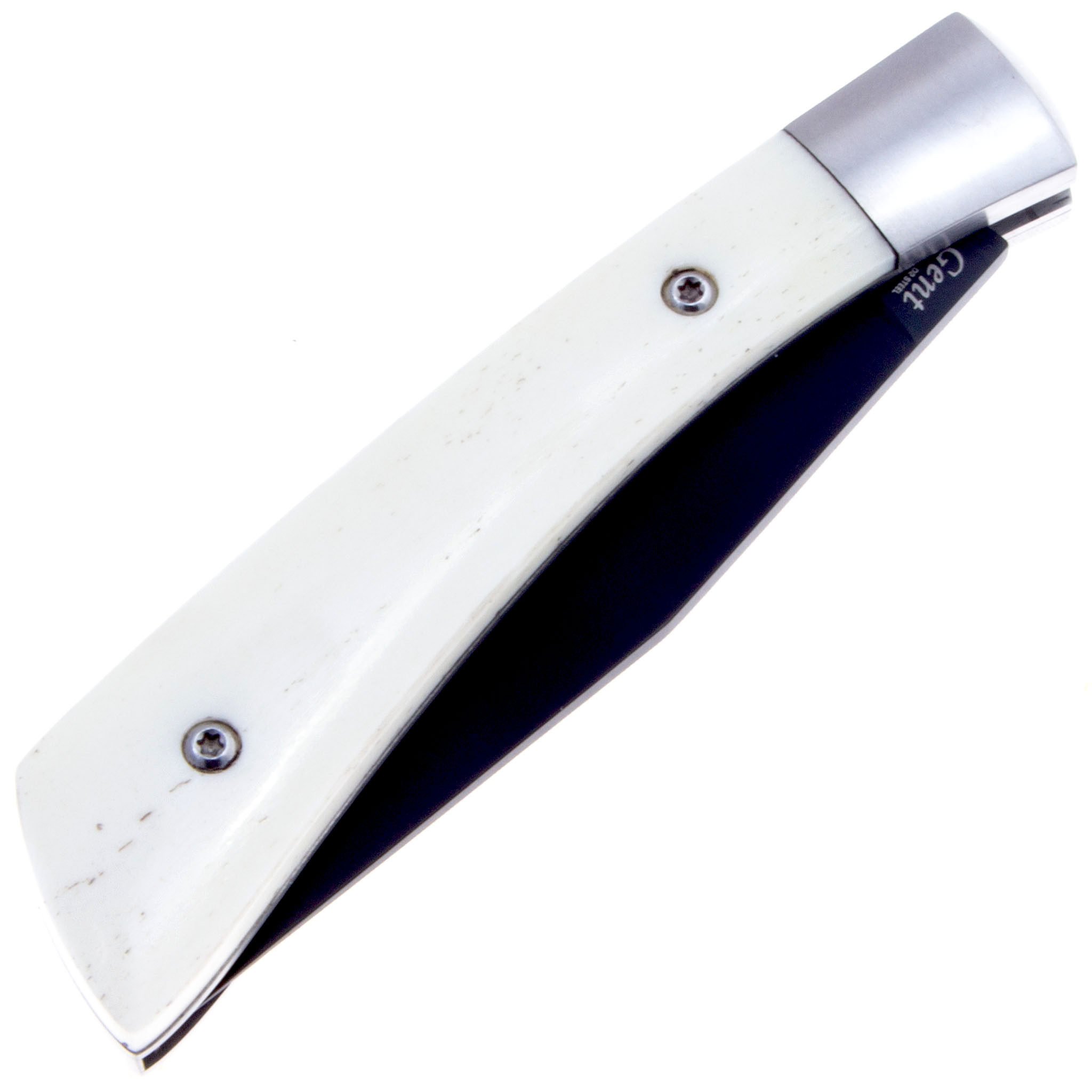 Нож Gent D2 BT BNH (Black Titanium, Bone Handle)