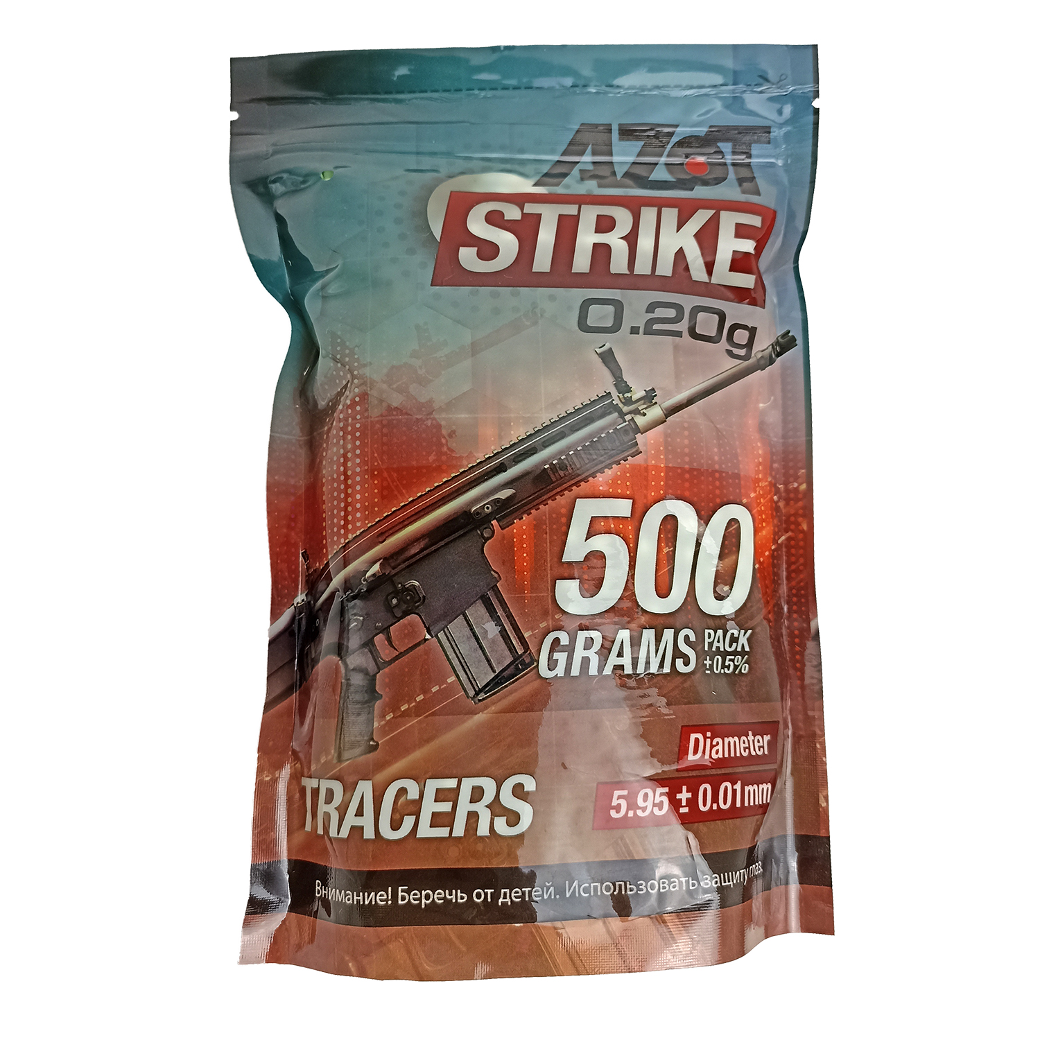 Шарики для страйкбола трассерные AZOT 0,20 г, 0,5 кг.