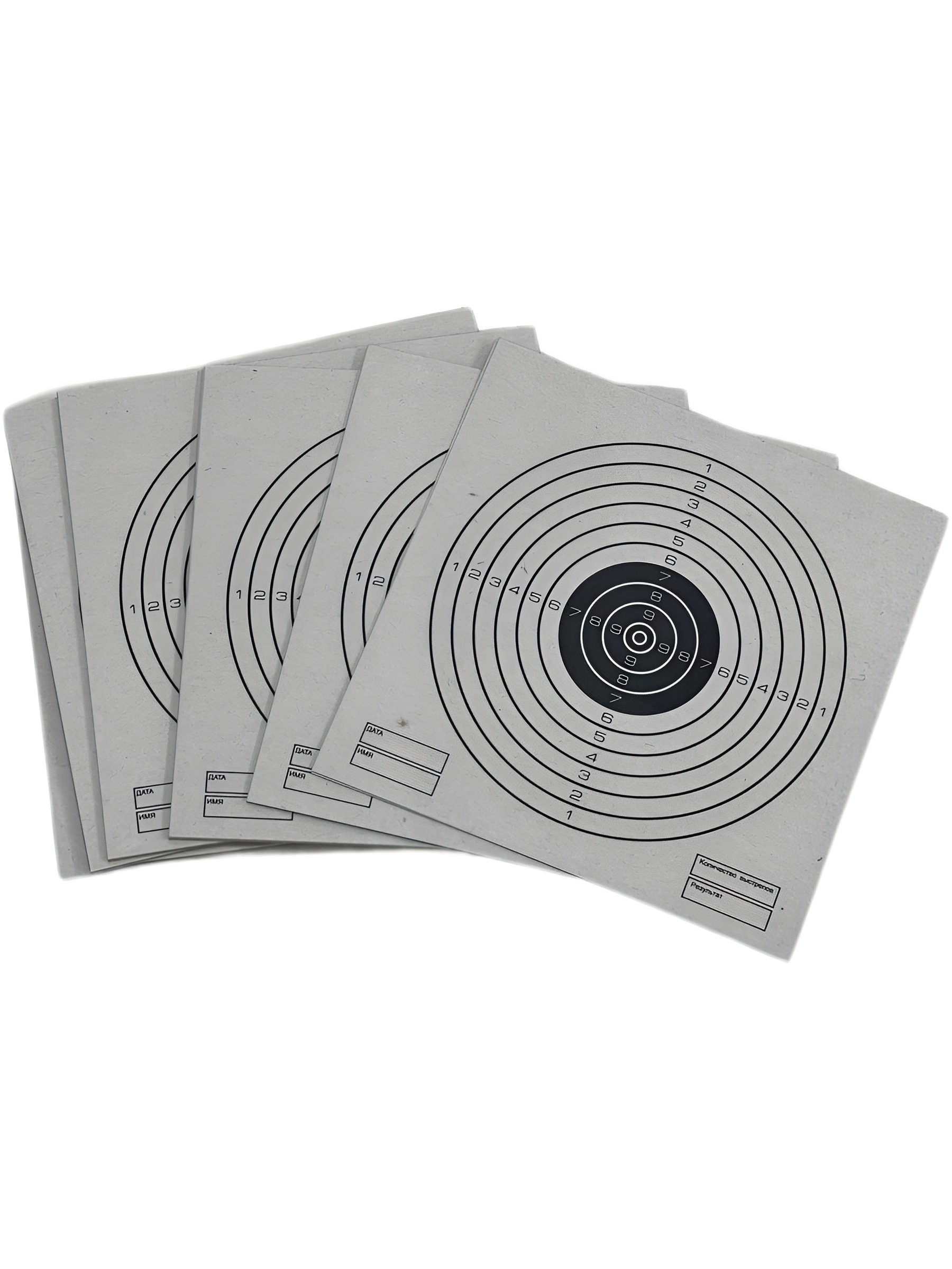 Мишень для пневматики 25 м чёрно-белая, 140х140 мм (50 шт)