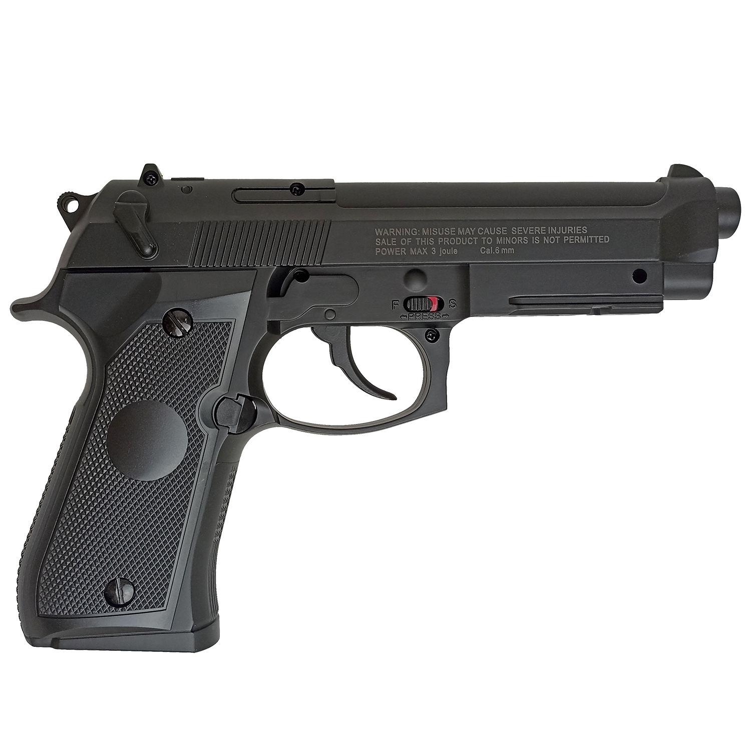 Пистолет страйкбольный Stalker SCM9P (Beretta M9), калибр 6 мм BB, 12 г CO2, пластиковый корпус