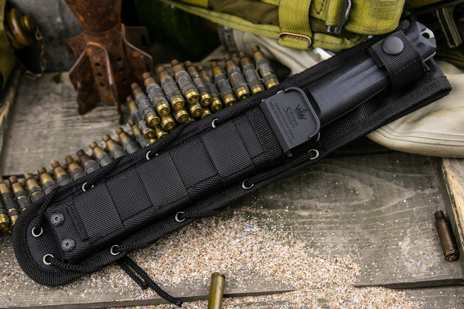 Нож Kizlyar Supreme Croc D2 TW (Tacwash, черные ножны)