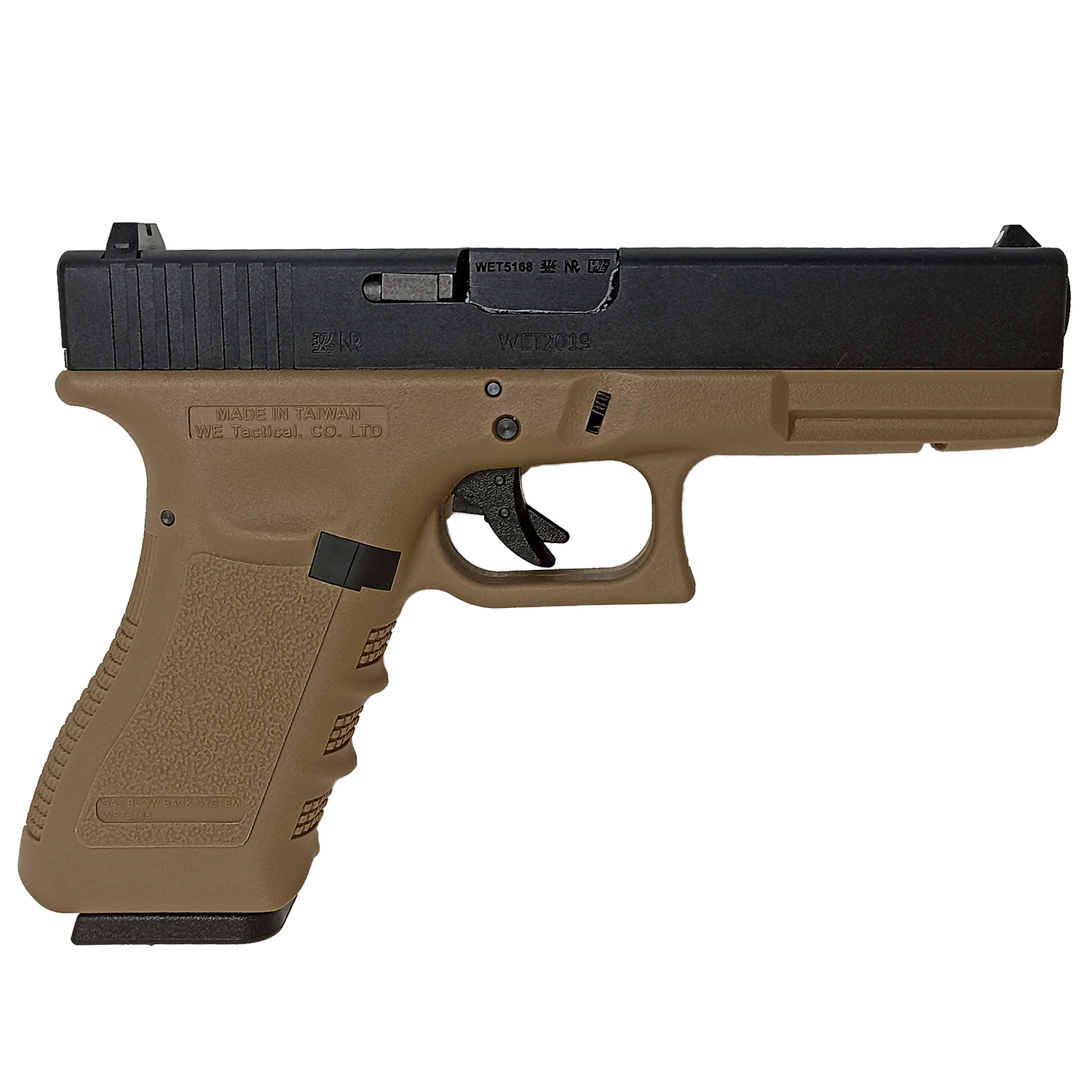 Пистолет страйкбольный (WE) Glock-18 gen3, авт, металл слайд WE-G002A-TAN / GP617A(TAN)