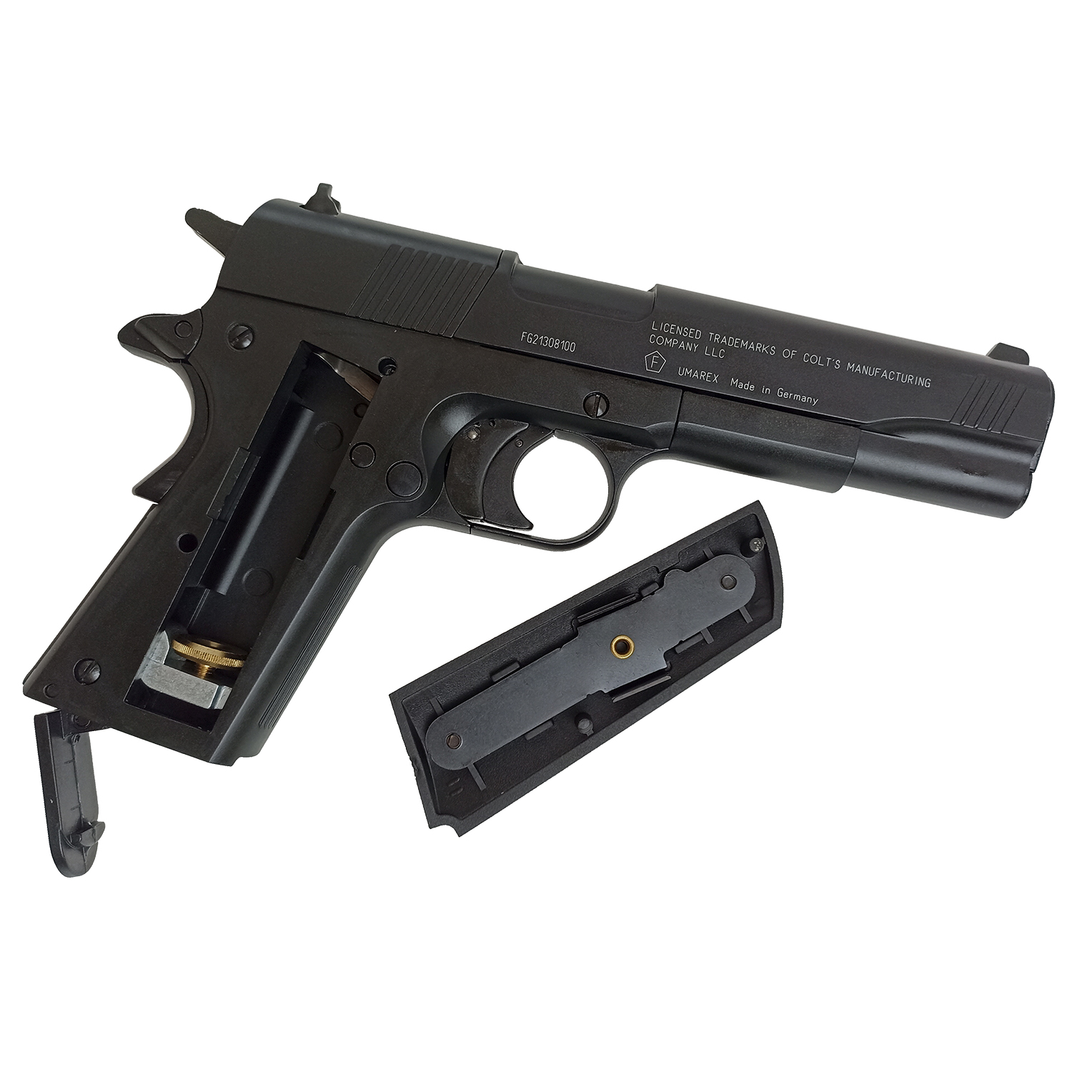 Пистолет пневматический Umarex Colt Government 1911 A1 (чёрный с чёрными пластиковыми накладками)
