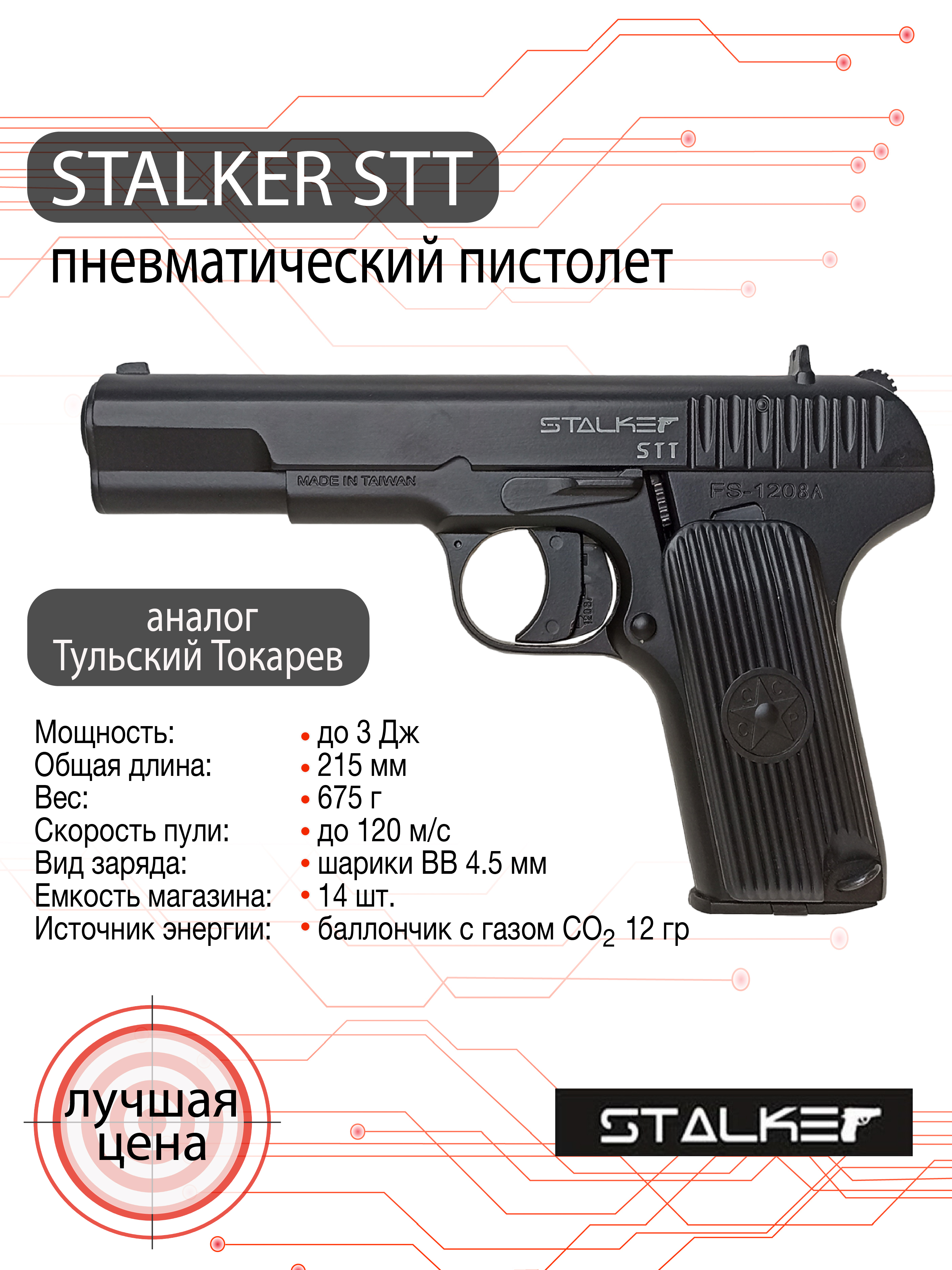 Пневматический пистолет Stalker STT (ТТ) 4,5 мм