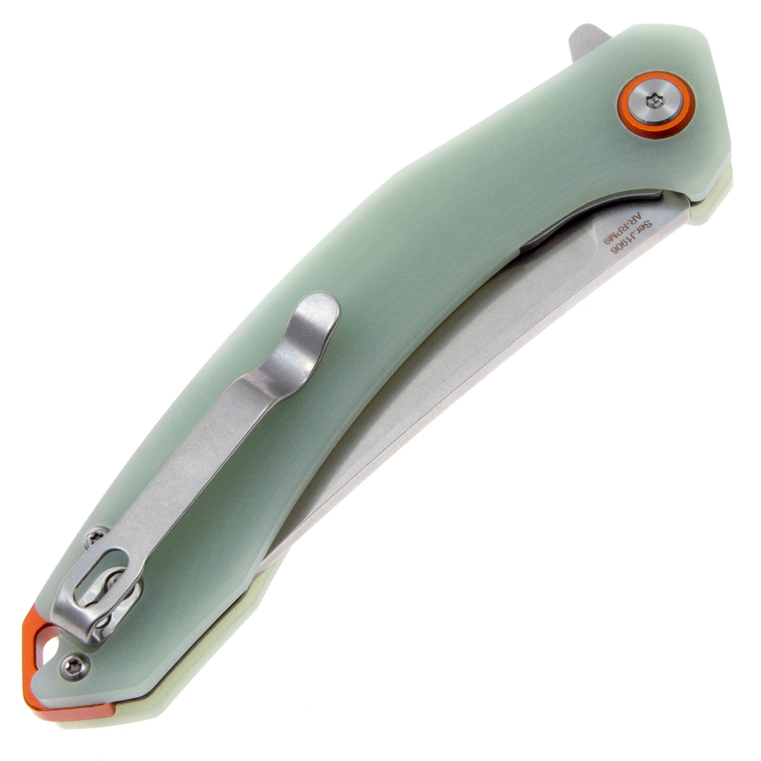 Нож CJRB Gobi J1906-NTG, рукоять прозрачая G10, AR-RPM9