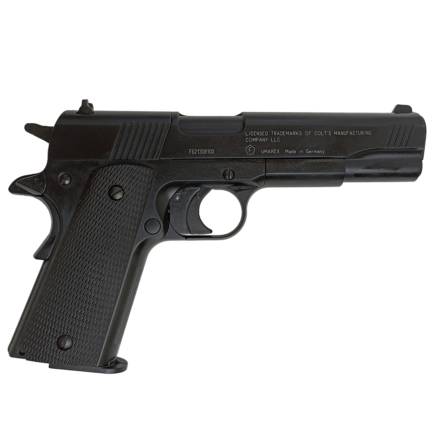 Пистолет пневматический Umarex Colt Government 1911 A1 (чёрный с чёрными пластиковыми накладками)
