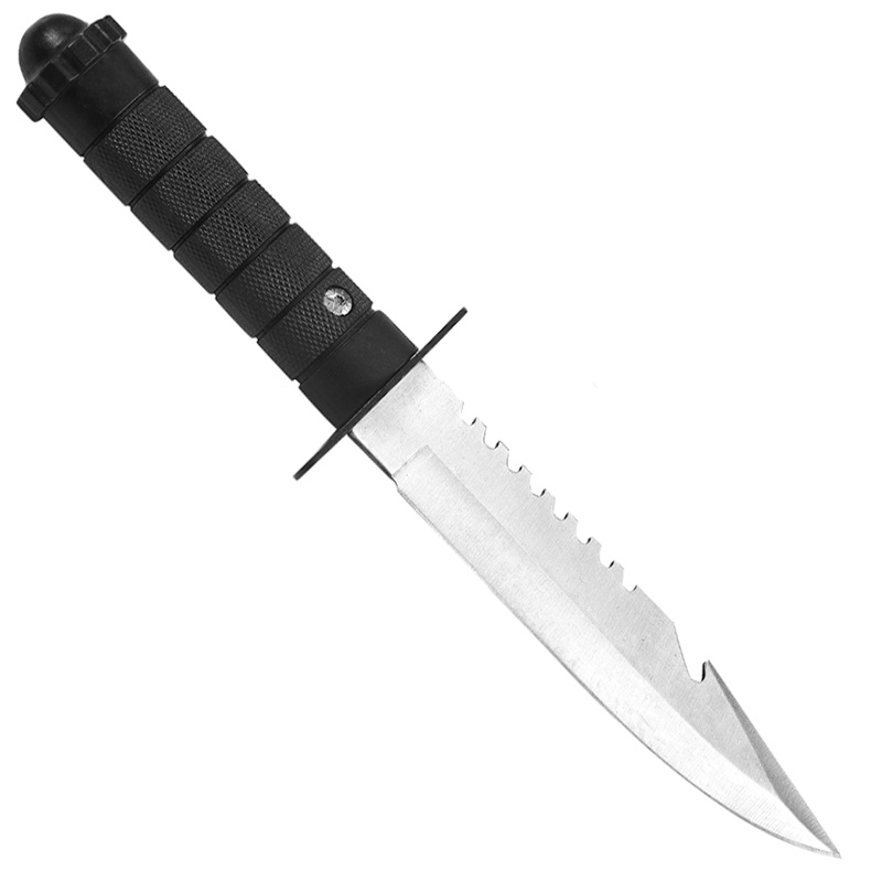 Нож с фиксированным лезвием Voenpro Survivalist Black handle, 440C