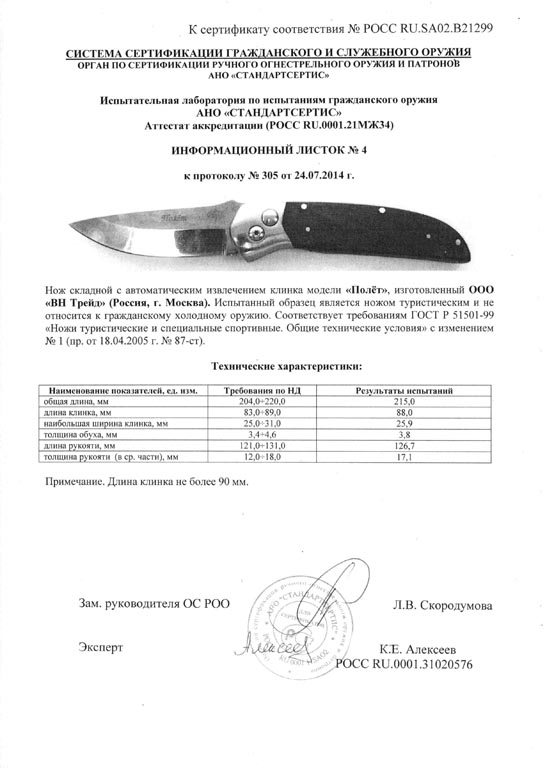 Нож складной Витязь "Полет" B226-34