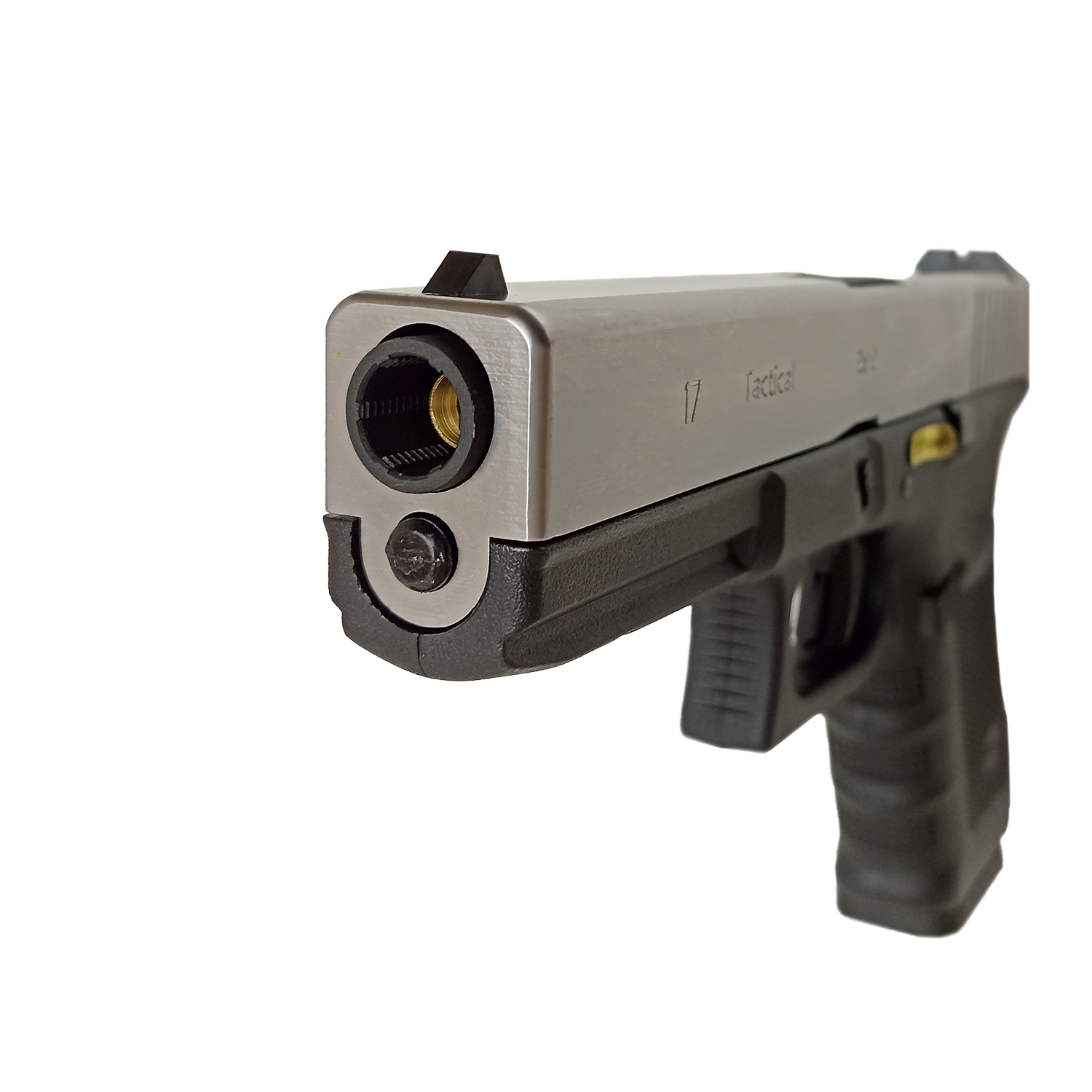 Пистолет страйкбольный (WE) Glock-17 gen4, металл слайд, хром, сменные накладки, WE-G001B-SV