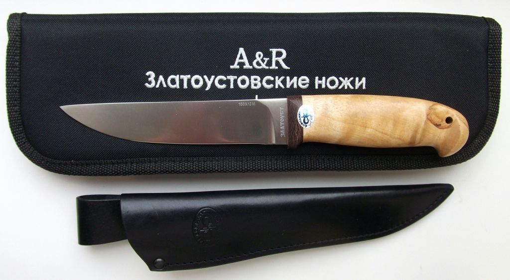 Нож АиР "Сапсан" карельская береза, 100х13м, Златоуст