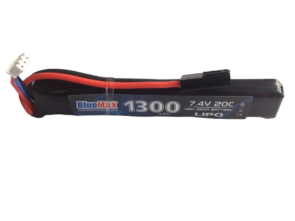 АКБ BlueMAX 1300mAh Lipo 7.4V 20C stick 13.5x21x128mm