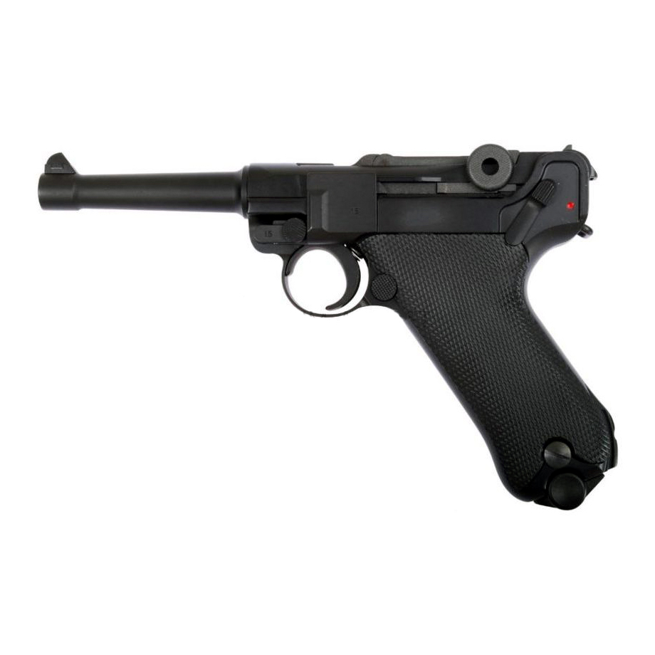 Пистолет страйкбольный (WE) P-08 4", металл, черный, GP401, WE-P001 / GP401