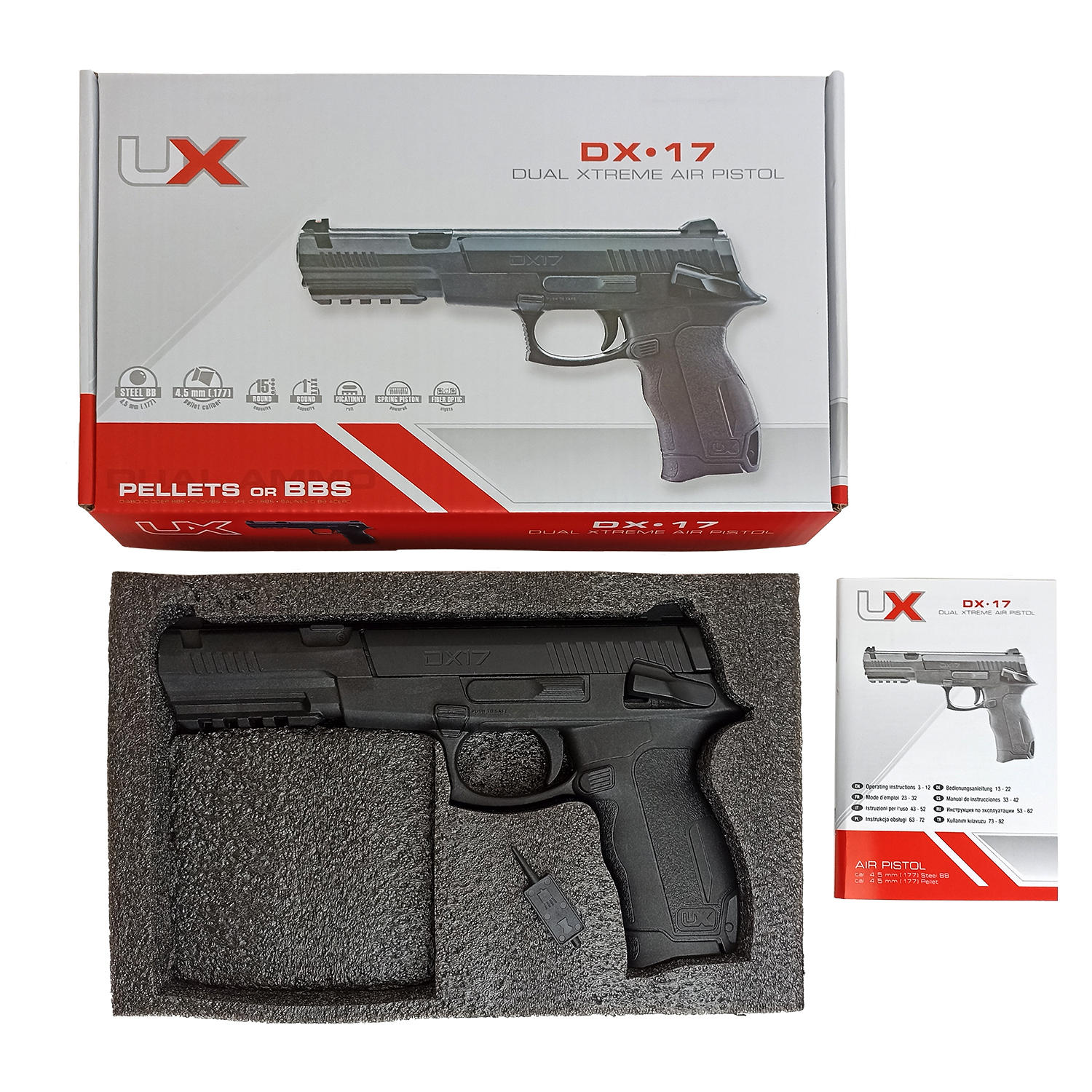 Пистолет пневматический Umarex DX17 (Plastic, BB, Pellet)