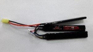 АКБ StormPower 1200mAh 11.1V 20C 3x(126x20x7 mm) трехлепестковый, G36, М-серия цевье, ВАЛ LCT