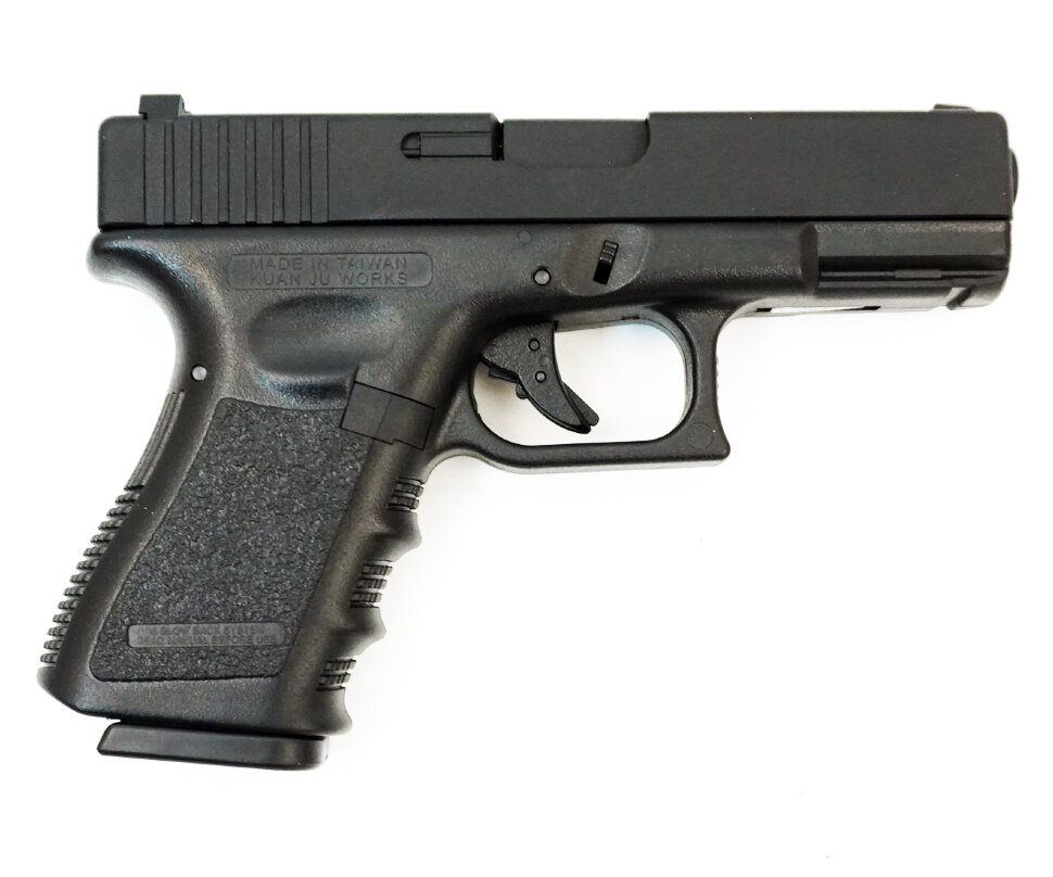 Пистолет страйкбольный (KJW) G23 GBB, черный, мет. слайд, модель - KJW-G23-MS (BK) GP607