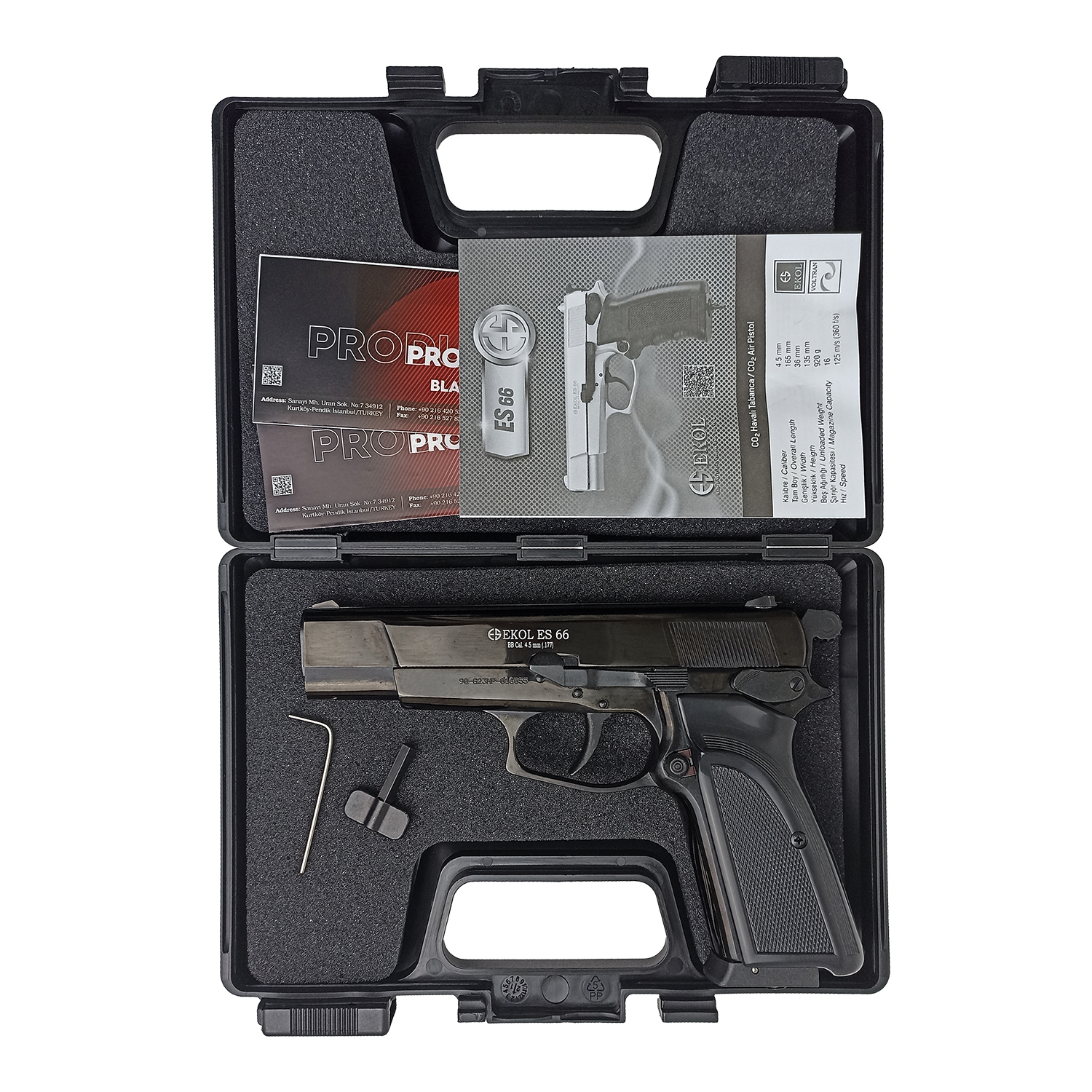 Пистолет пневматический EKOL ES 66 Black (металл) калибр 4,5 мм. 3 Дж.