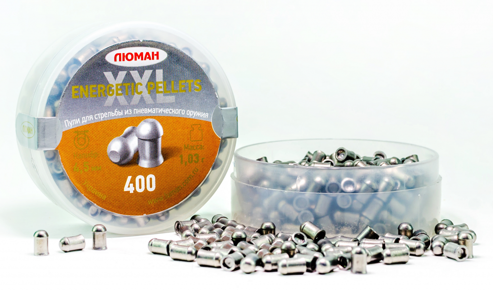 Пули Люман Energetic pellets XXL, калибр 4,5 мм, вес 1,03 г, 400 шт