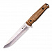 Нож Alpha Kizlyar Supreme 420HC SW WH LS  (деревянная рукоять, кожаные ножны)