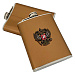 Фляга Voenpro бронза, кожа, герб РФ со стразами, 9 унций