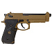 Пистолет страйкбольный (WE) Beretta M92F, tan, металл, рельса WE-M009-TAN